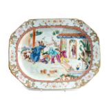 A CHINESE EXPORT PORCELAIN MEAT DISH, 18TH CENTURY
