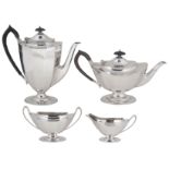 A GEORGE V SILVER FOUR-PIECE TEA AND COFFEE SET, HARRISON BROTHERS & HOWSON, SHEFFIELD, 1928/29