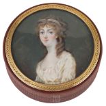 ˜A COMPOSITION PORTRAIT BOX AND COVER, FRENCH, CIRCA 1800