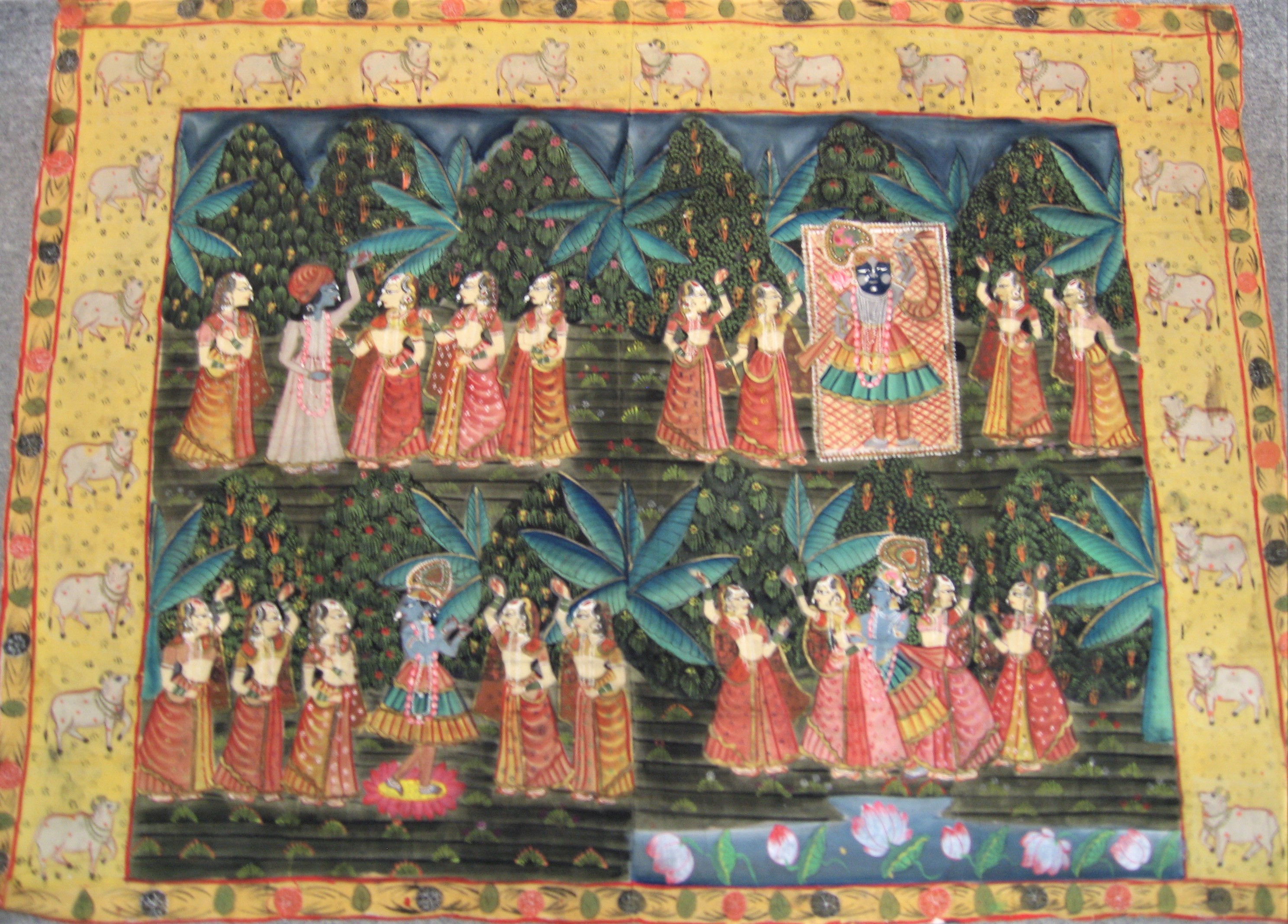 FOUR PAINTED COTTON HANGINGS (PICHHAVAI), RAJASTHAN, 20TH CENTURY - Image 7 of 12