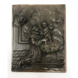 A BRONZE RELIEF PLAQUE OF ST ANTHONY OF PADUA, PROBABLY SPANISH 17TH CENTURY