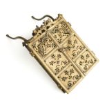 A BRASS BOOK CONTAINER, PROBABLY FOR A QUR~AN, NORTHERN INDIA, 18TH / 19TH CENTURY