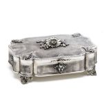 AN ITALIAN SILVER CASKET, MID 20TH CENTURY