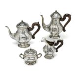 AN ITALIAN SILVER FOUR-PIECE TEA AND COFFEE SET, BENVENUTO REALI, MILAN, 1930s