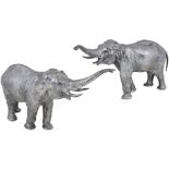 A PAIR OF GERMAN ELECTROPLATE INDIAN ELEPHANTS, J.P. KAYSER SOHN, KREFELD, CIRCA 1900