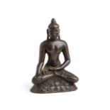 A BRONZE FIGURE OF BUDDHA, PROBABLY BURMA, 19TH CENTURY OR EARLIER