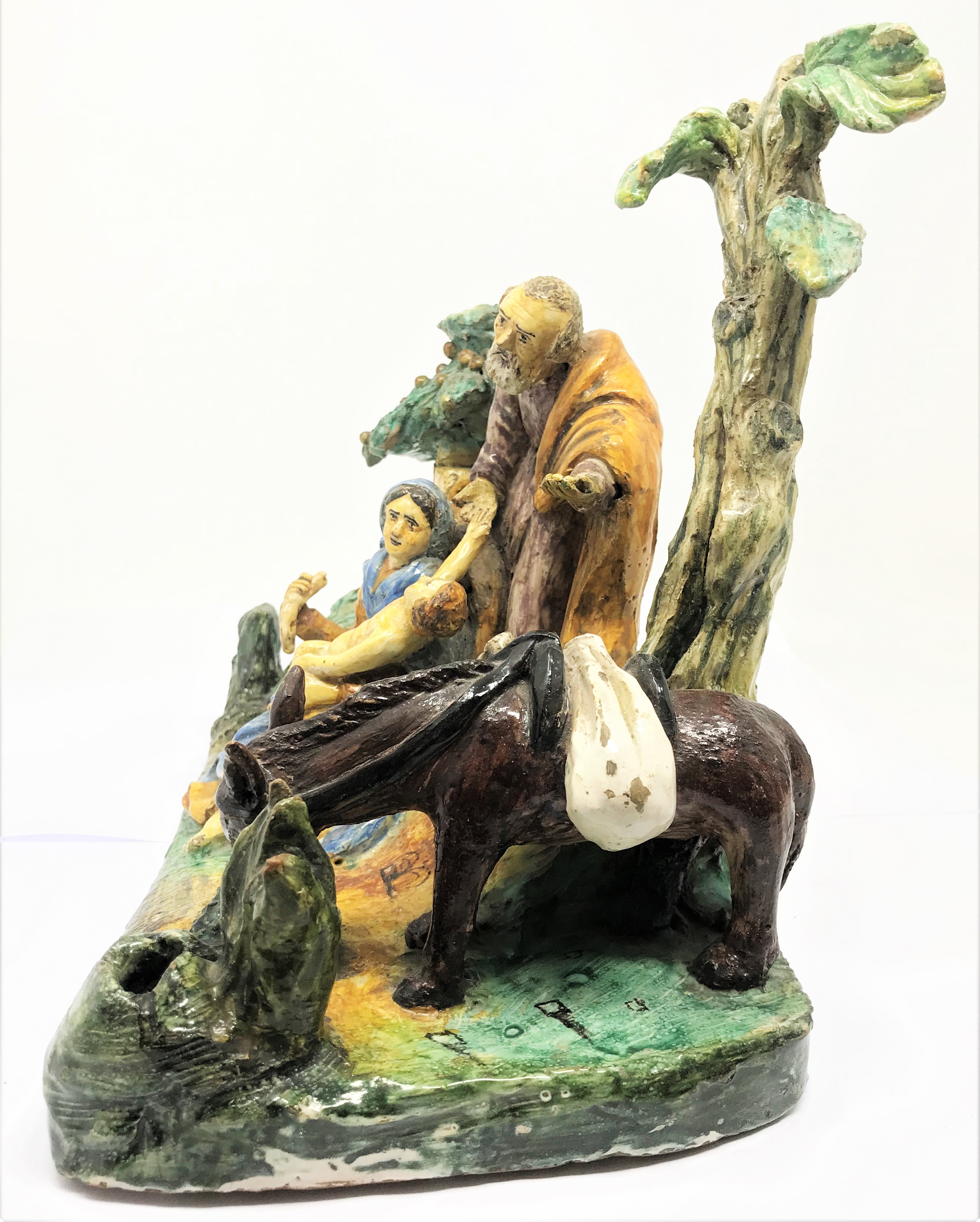 AN ITALIAN MAIOLICA GROUP OF ~THE REST ON THE FLIGHT TO EGYPT~, URBINO, LATE 16TH / EARLY 17TH CENTU - Image 2 of 7