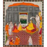 A MOTHER AND CHILD IN A PALACE, PROBABLY KANGRA, NORTH-WESTERN INDIA, EARLY 19TH CENTURY