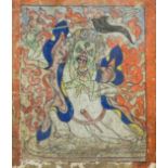 A TSAKLI DEPICTING A DHARMAPALA, TIBET, 19TH CENTURY