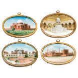 ˜FOUR VIEWS OF MUGHAL MONUMENTS, DELHI SCHOOL, INDIA, SECOND HALF 19TH CENTURY