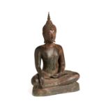 A BRONZE FIGURE OF BUDDHA, THAILAND, 19TH CENTURY