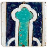 A SMALL BORDER TILE, PERSIA OR CENTRAL ASIA, 15TH CENTURY OR LATER
