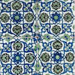 A PANEL OF FOUR DAMASCUS TILES, OTTOMAN SYRIA, 17TH CENTURY