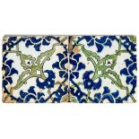 TWO 'DOME OF THE ROCK' TILES, OTTOMAN SYRIA, 16TH CENTURY