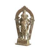 A BRONZE FIGURE OF VISHNU, KERALA, SOUTHERN INDIA, CIRCA 18TH CENTURY