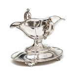 A FRENCH SILVER SAUCEBOAT ON STAND, PIERRE-FRANCOIS-AUGUSTINE TURQUET, PARIS, 1844-55