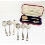 A SET OF SIX VICTORIAN SILVER SOUP SPOONS, JOSIAH WILLIAMS & CO. OF BRISTOL, LONDON, 1895