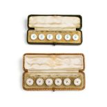 THREE SETS OF MOTHER OF PEARL BUTTONS, EDWARDIAN