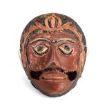 A PAINTED WOOD DANCER'S MASK, JAVA, EARLY 20TH CENTURY