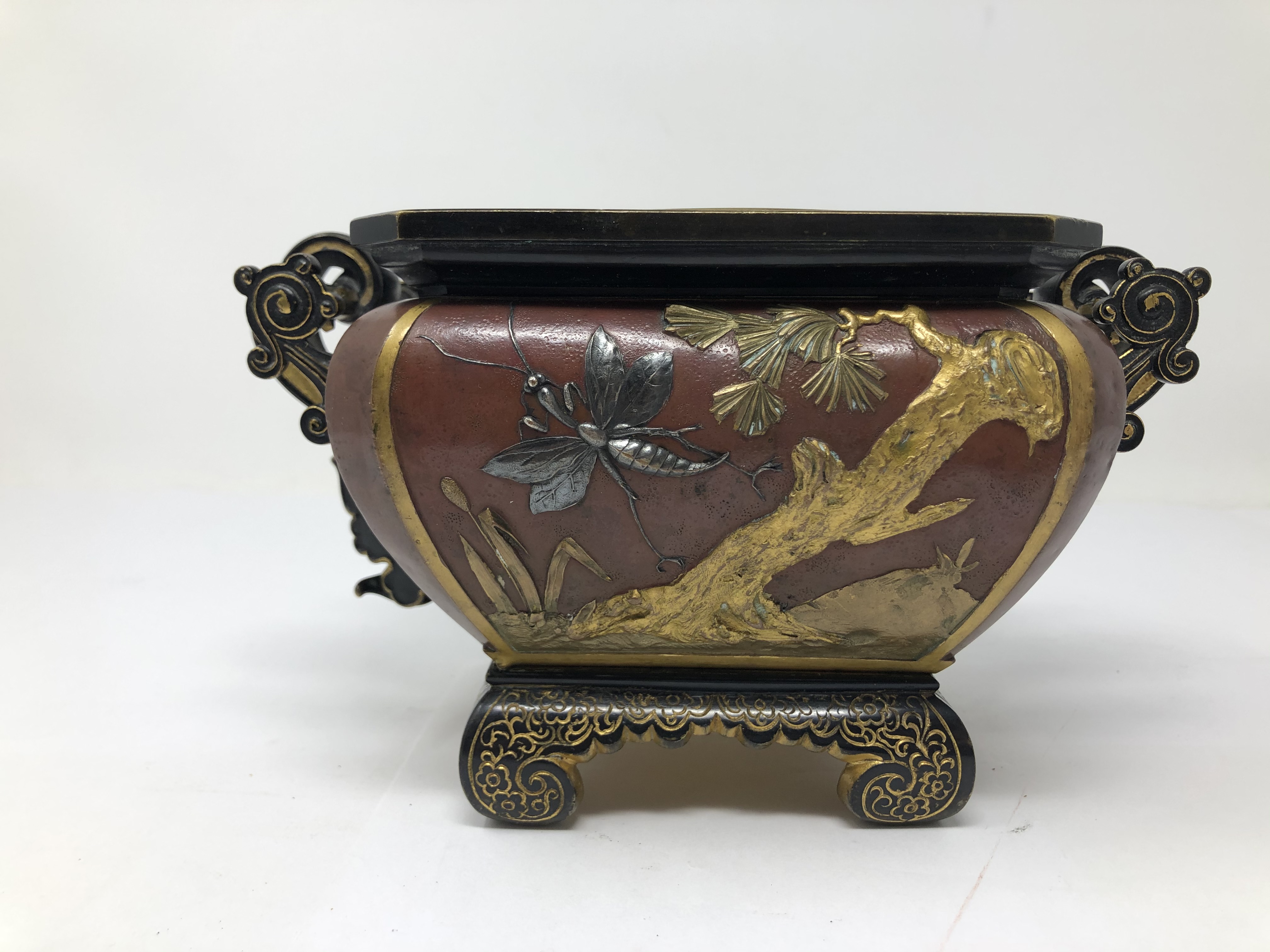 A JAPANESE MIXED METAL PARCEL-GILT KORO, MEIJI PERIOD (1868-1912) - Image 3 of 8