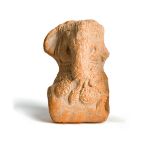 A SUNGA TERRACOTTA HEAD OF AN ELEPHANT, CENTRAL INDIA, CIRCA 1ST CENTURY B.C.