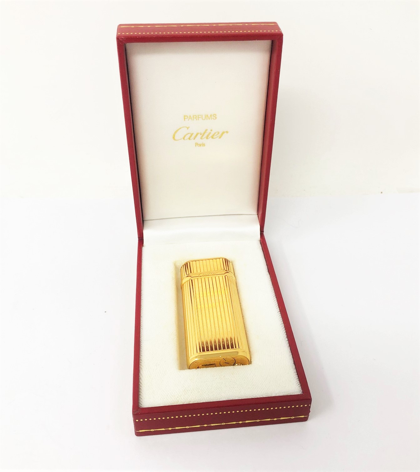 A CARTIER GOLD PLATED LIGHTER, LATE 20TH CENTURY