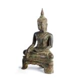 A BRONZE FIGURE OF BUDDHA, THAILAND, 19TH CENTURY