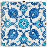 AN IZNIK BLUE AND WHITE TILE, OTTOMAN ANATOLIA, MID-17TH CENTURY