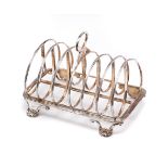 A GEORGE IV SILVER TOAST RACK, EMES & BARNARD, LONDON, 1824