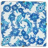 AN IZNIK BLUE AND WHITE TILE, OTTOMAN ANATOLIA, MID-17TH CENTURY