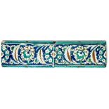 TWO IZNIK BORDER TILES, OTTOMAN ANATOLIA, CIRCA 1600