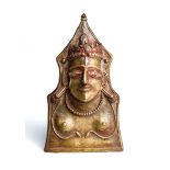 A BRASS SIVA MASK (MOHRA), HIMACHAL PRADESH, 15TH CENTURY OR LATER