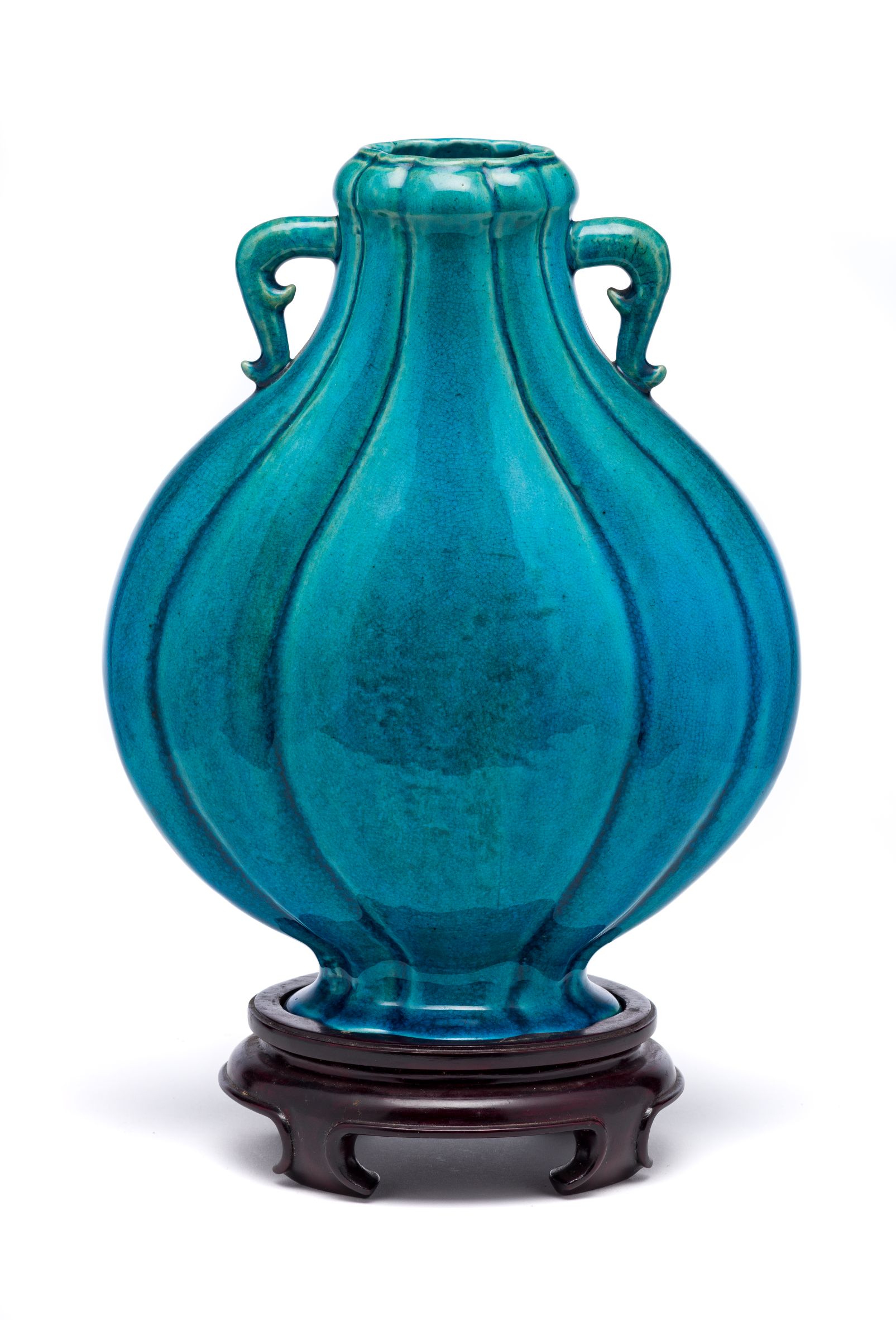 A CHINESE TURQUOISE-GLAZED MOON FLASK, 19TH / 20TH CENTURY