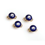 ENAMEL AND DIAMOND DRESS STUDS