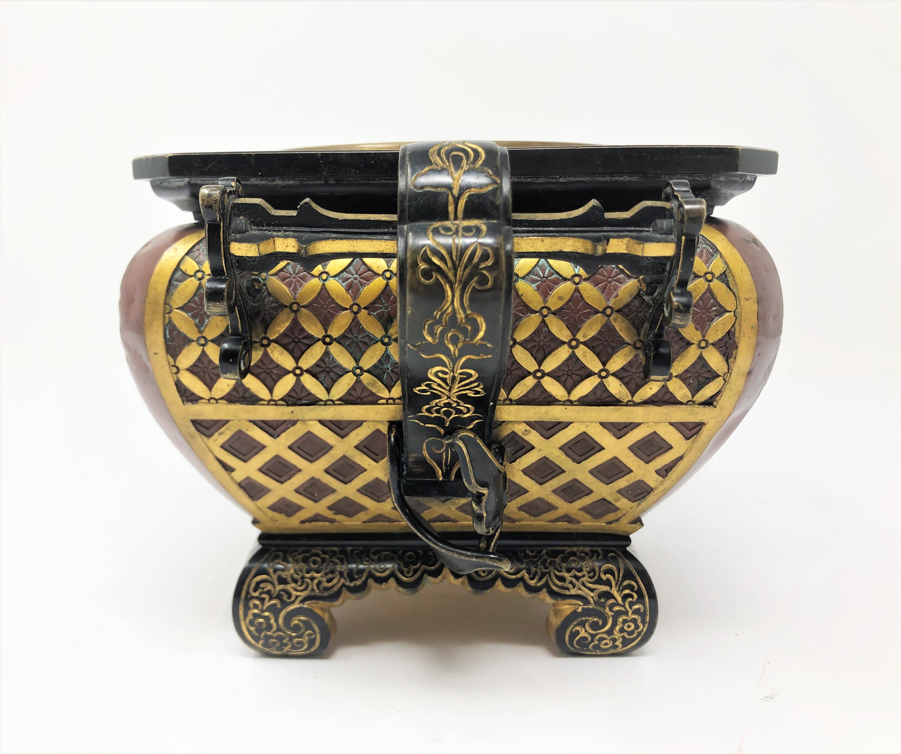 A JAPANESE MIXED METAL PARCEL-GILT KORO, MEIJI PERIOD (1868-1912) - Image 4 of 8