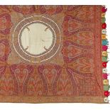 A WOVEN WOOL 'MOON' SHAWL, KASHMIR, CIRCA 1840-50