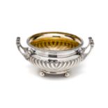 A GEORGE III SILVER SUGAR BOWL, THOMAS ROBINS, LONDON, 1816