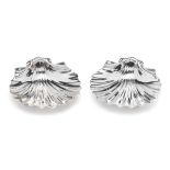 A PAIR OF VICTORIAN SILVER BUTTER SHELLS, R. & S. GARRARD & CO., LONDON, 1875