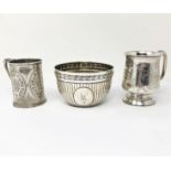 TWO VICTORIAN SILVER CHRISTENING MUGS