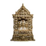 A JAIN BRASS SHRINE, GUJARAT, WESTERN INDIA, CIRCA 16TH CENTURY