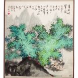 A CHINESE PAINTING, 'SAMPANS', MID 20TH CENTURY