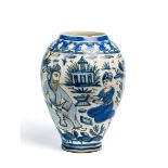 A QAJAR BLUE AND WHITE VASE, PERSIA 19TH CENTURY