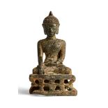 A BRONZE FIGURE OF BUDDHA, BURMA, 16TH / 17TH CENTURY
