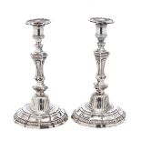 A PAIR OF FRENCH SILVER CANDLESTICKS, ANTOINE LUCAS, PARIS, 1781