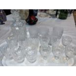 A Waterford set of 6 glass tumblers, boxed; 6 Waterford sherry glasses; other glassware