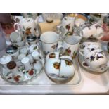 A quantity of Royal Worcester Evesham china; a selection of hand painted china and other teaware