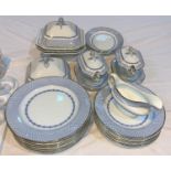 A Victorian part dinner service with gilt and blue borders