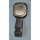 A 1970's Omega Constellation Quartz gents wrist watch with day and date apertures