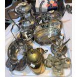 An EPBM 4 piece tea service; various items of continental electroplate