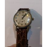 A Tudor Chrome plated gents wrist watch, circa 1955, Arabic numerals with subsidiary seconds dial,